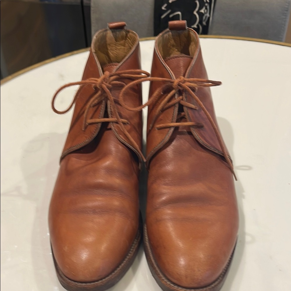 Hermes Ankle Boots in Tan Leather